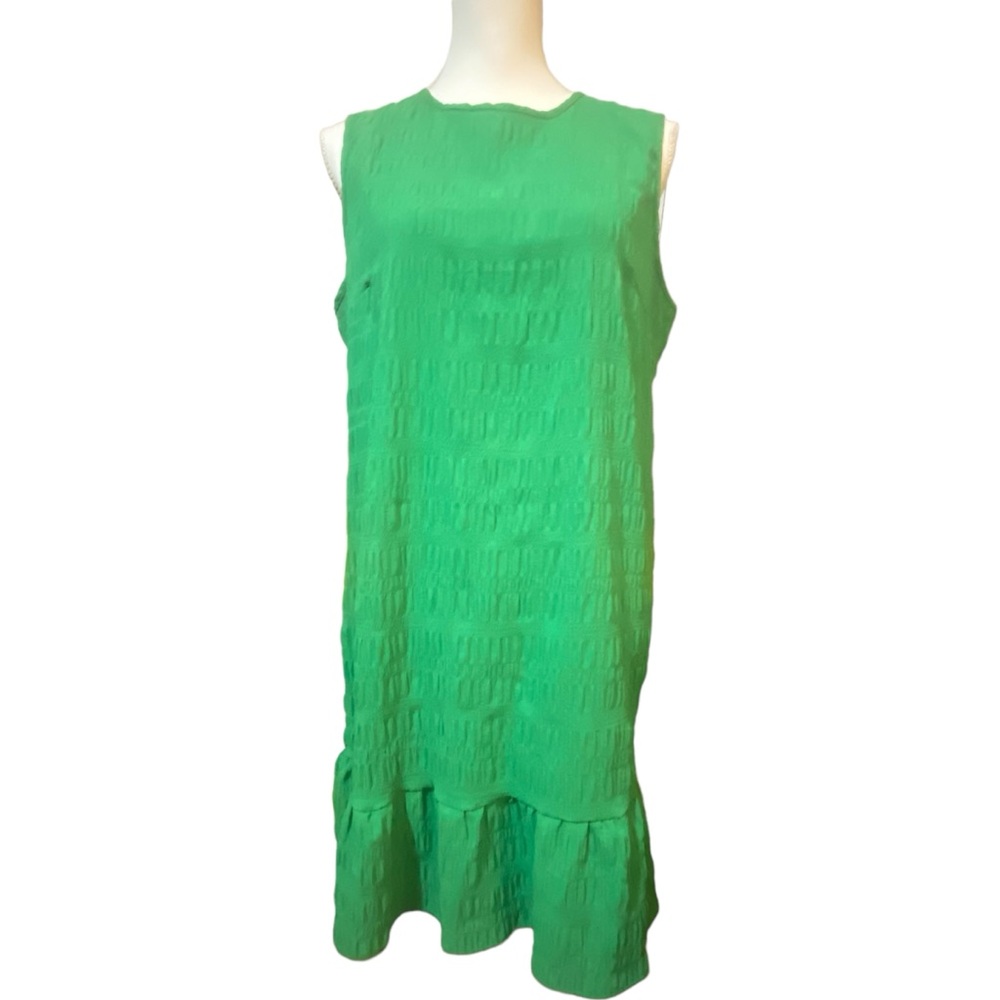 Amazon Women's XL Green Sleeveless Tank Mini Dress Crepe Gauze Material